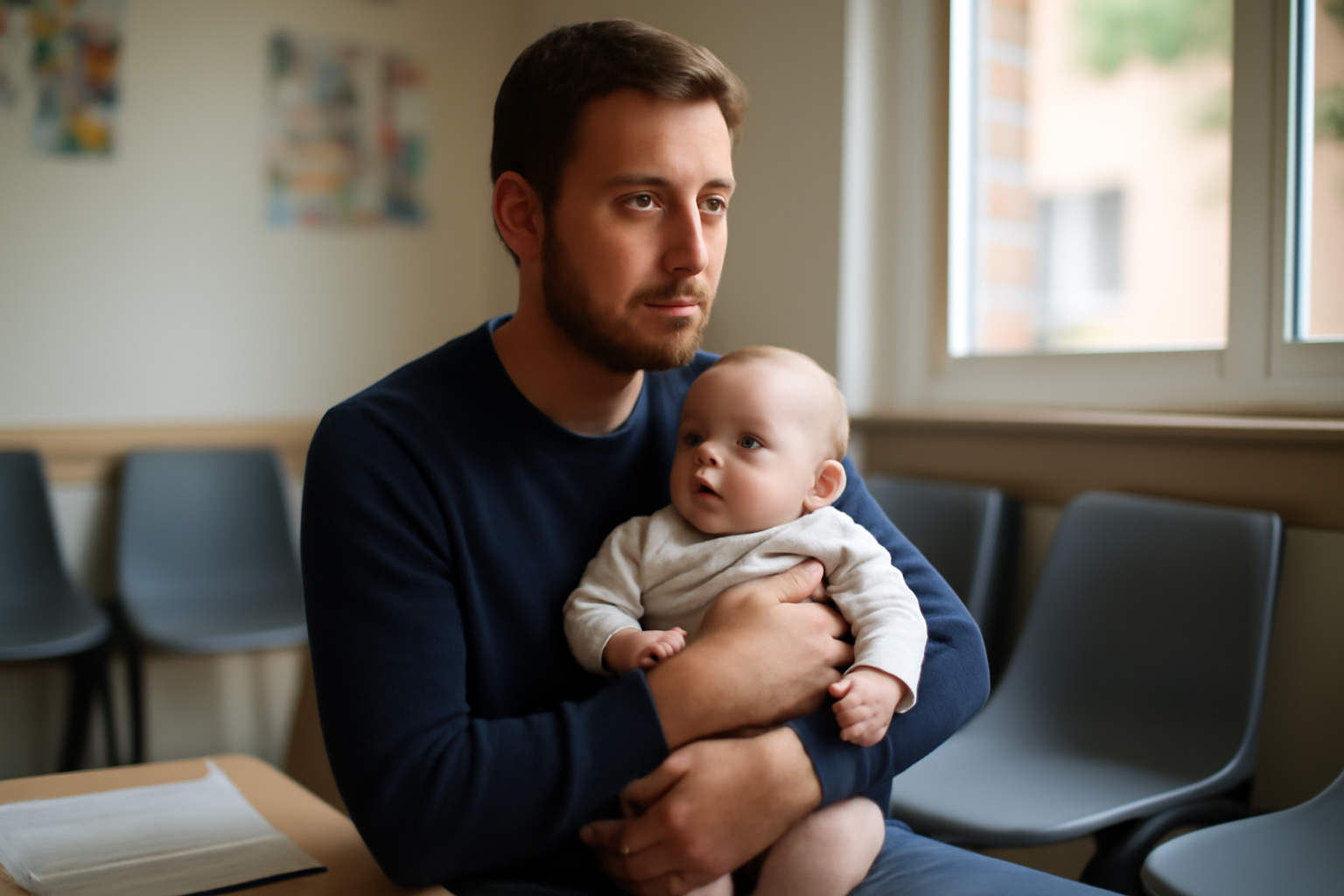 bébé avec reflux gastro-œsophagien (rgo bébé) lors d’une consultation pédiatrique