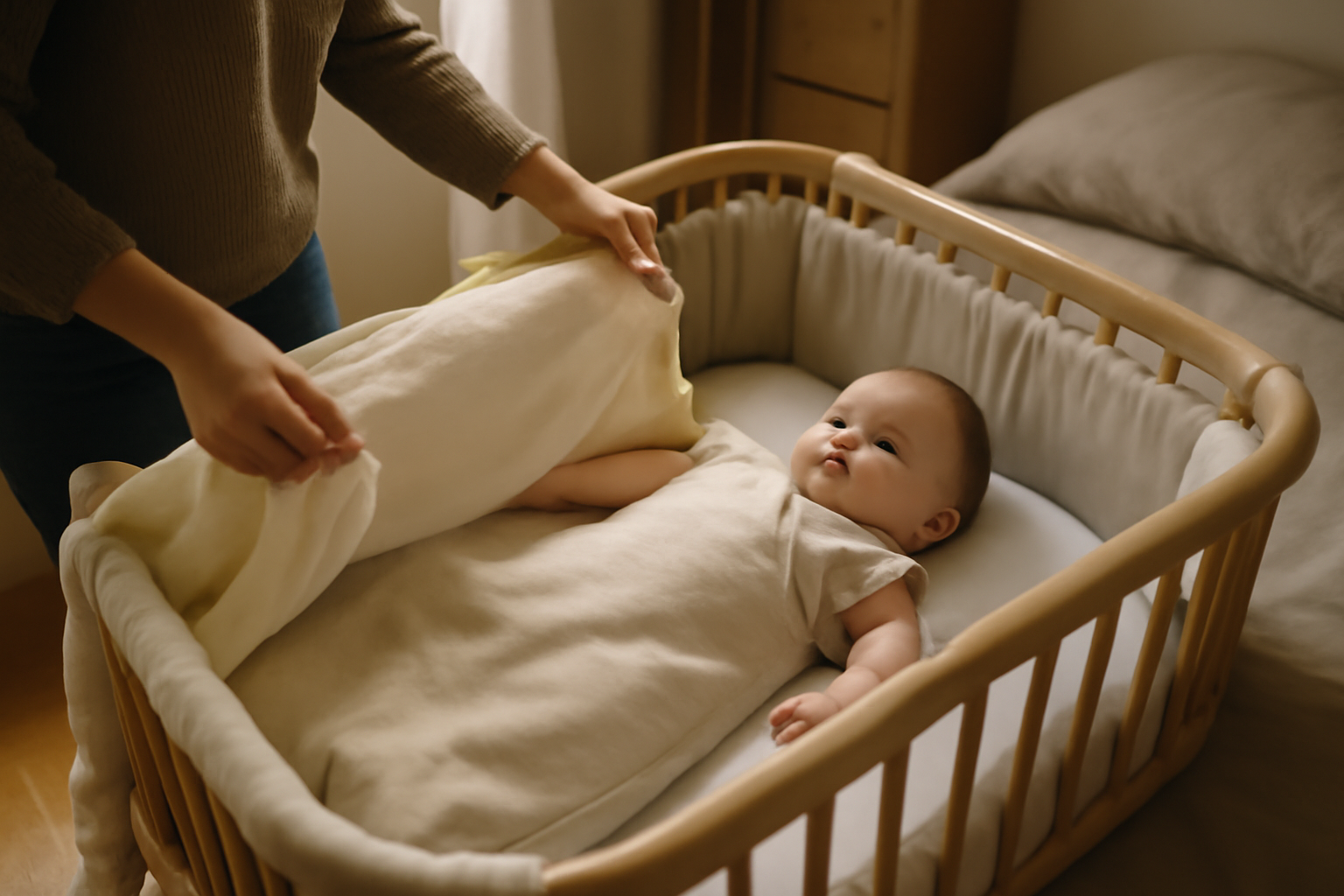 sieste bebe dans un lit bébé, routine calme avant la sieste